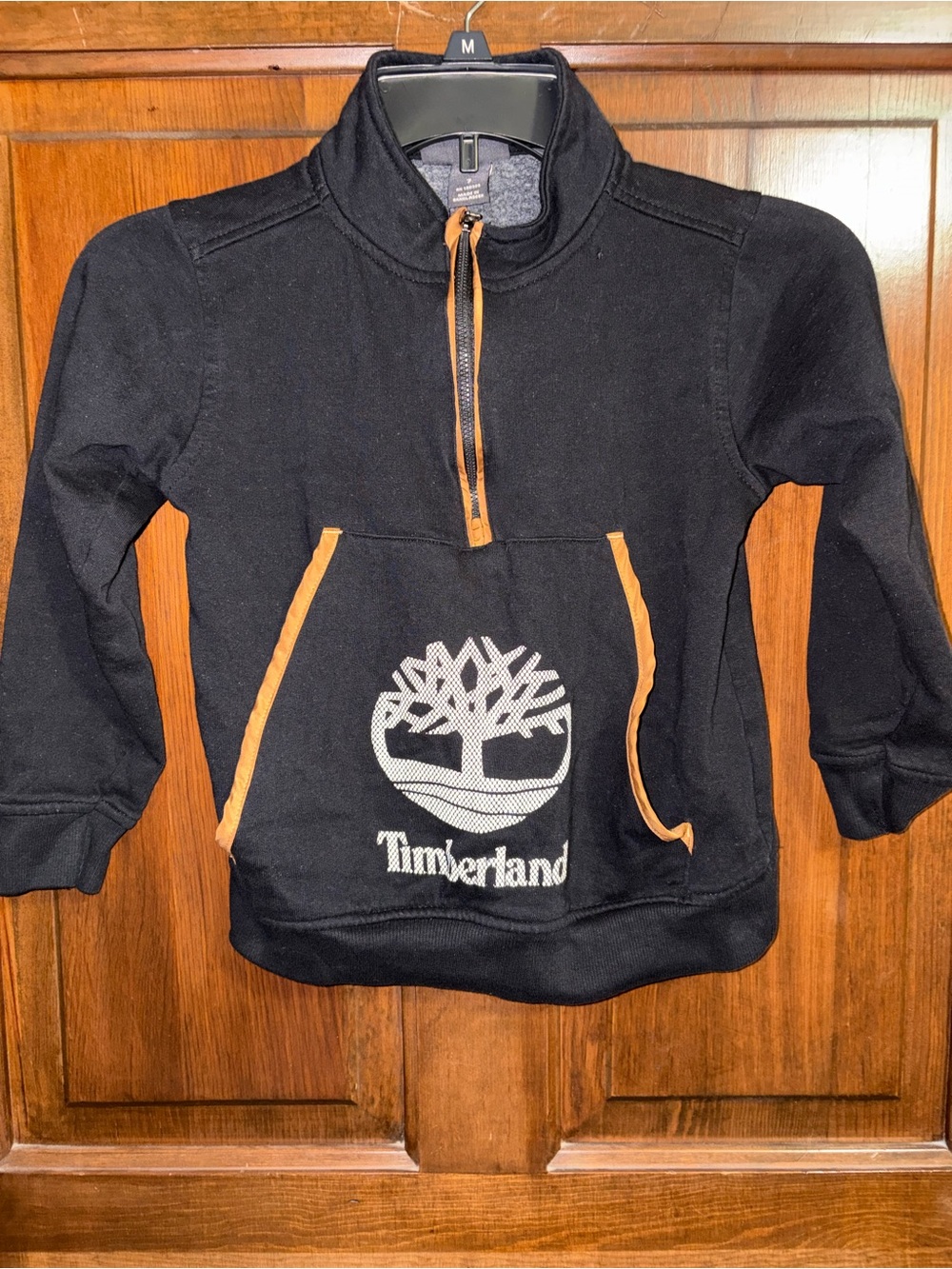 Timberland Black Quarter Zip with Timberland Brown Accents